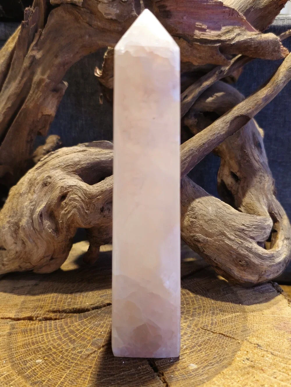 Natural Rose Quartz Tower - Home Accents
